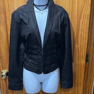New York & Company Women's Black Denim Jacket